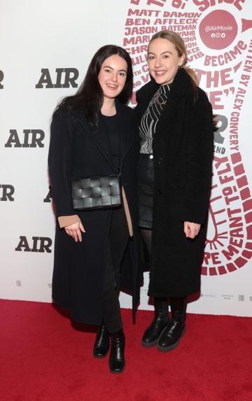 Ciara McCarthy and Sarah Slevin pictured at the premiere of the film Air at the Stella in Rathmines,Dublin.
Pic Brian McEvoy