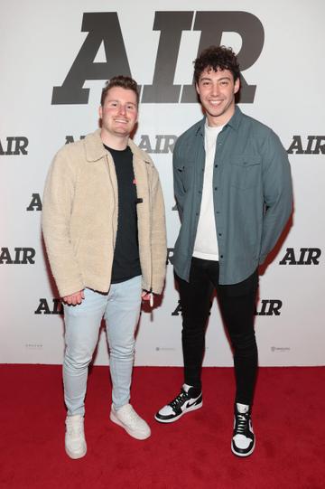 Noah Fleming and Nathan Mannnion pictured at the premiere of the film Air at the Stella in Rathmines,Dublin.
Pic Brian McEvoy