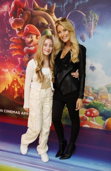 Kerri Nicole Blanc and daughter Kayla pictured at the Irish premiere screening of The Super Mario Bros. Movie at Light House Cinema, Dublin. The Super Mario Bros. Movie is in cinemas from Wednesday April 5th. Picture Andres Poveda