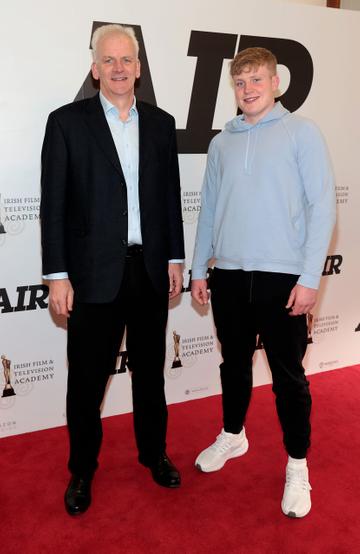Lorcan Tighearnaigh and Conor Tighearnaigh  pictured at the IFTA preview screening of the film AIR at the Savoy Cinema,O Connell Street, Dublin.
Pic Brian McEvoy
