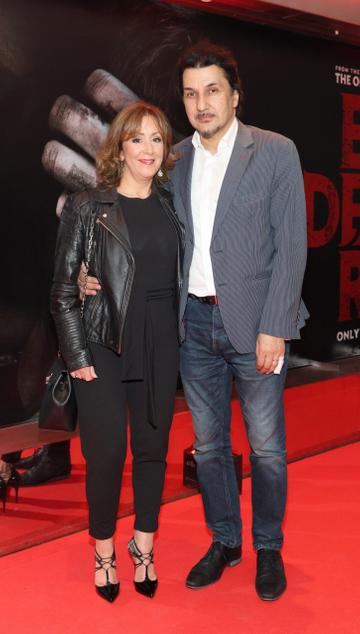 Amy Cronin and Barry Fernandes pictured at the European Premiere of EVIL DEAD RISE at the Lighthouse Cinema,Dublin. The new film in the legendary franchise was written and directed by Irish
filmmaker Lee Cronin.

Picture Brian McEvoy Photography
