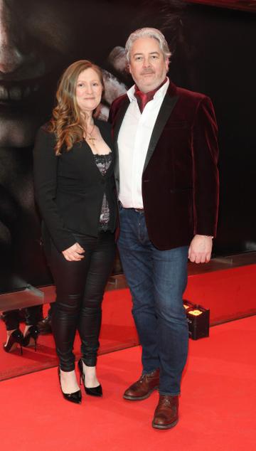 Anne McKenna and Adam Cronin pictured at the European Premiere of EVIL DEAD RISE at the Lighthouse Cinema,Dublin. The new film in the legendary franchise was written and directed by Irish
filmmaker Lee Cronin.

Picture Brian McEvoy Photography

