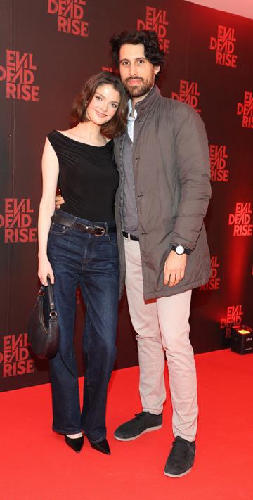 Laura O'Grady and Elia Beghetto pictured at the European Premiere of EVIL DEAD RISE at the Lighthouse Cinema,Dublin. The new film in the legendary franchise was written and directed by Irish
filmmaker Lee Cronin.

Picture Brian McEvoy Photography
