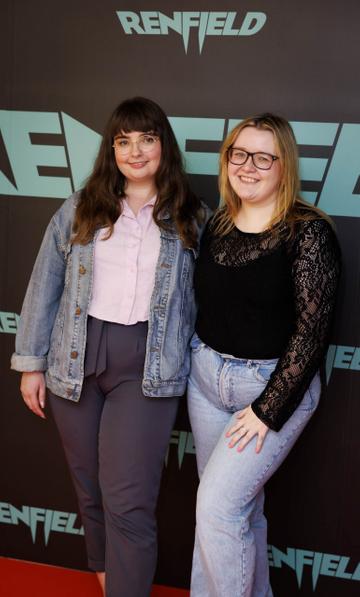 Jade Hayden and Bronwyn O'Neill pictured at a special preview screening of Renfield at Light House Cinema, Dublin. Renfield, starring Nicolas Cage & Nicholas Hoult is exclusively in cinemas from this Friday April 14th. Picture Andres Poveda