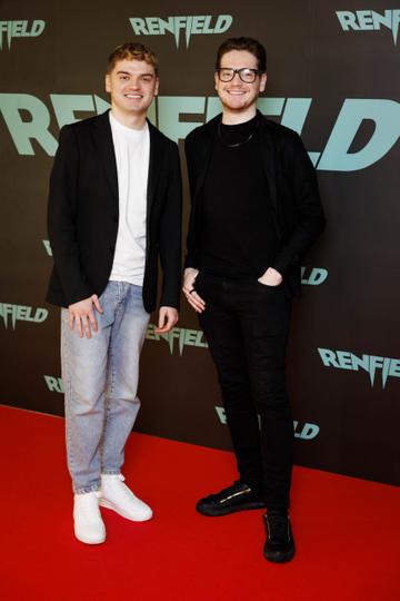 Conor Creegan and Andrew Creggan pictured at a special preview screening of Renfield at Light House Cinema, Dublin. Renfield, starring Nicolas Cage & Nicholas Hoult is exclusively in cinemas from this Friday April 14th. Picture Andres Poveda
