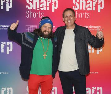 Former Irish Soccer Player Tony Cascarino and  Jonny Farrelly at the special screening of Virgin Media Television Sharp Shorts in association with Fís Éireann/Screen Ireland at the Lighthouse Cinema ,Dublin.
Picture Brian McEvoy