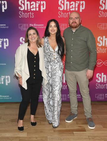 Sinead Stimpfig,Tania Notaro and Daniel Lloyd at the special screening of Virgin Media Television Sharp Shorts in association with Fís Éireann/Screen Ireland at the Lighthouse Cinema ,Dublin.
Picture Brian McEvoy