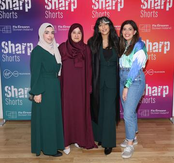 Rahat Aburideh Ala Buisir ,Lamis Goumaa and Reem El-Hassany at the special screening of Virgin Media Television Sharp Shorts in association with Fís Éireann/Screen Ireland at the Lighthouse Cinema ,Dublin.
Picture Brian McEvoy