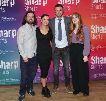 Stephen Cromwell,Amy Christopher,Tom Clarke and Eimear Dolan at the special screening of Virgin Media Television Sharp Shorts in association with Fís Éireann/Screen Ireland at the Lighthouse Cinema ,Dublin.
Picture Brian McEvoy