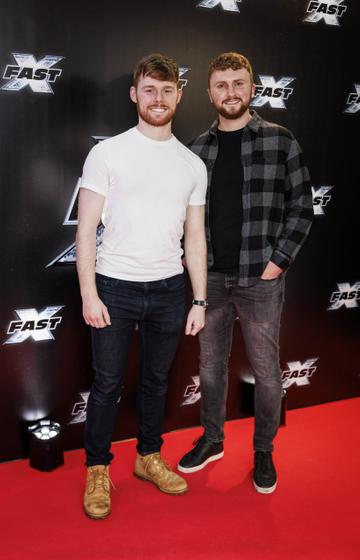 Matthew King and Karl Doyle pictured at the Irish premiere screening of FAST X at Cineworld, Dublin ahead of its release in cinemas nationwide this Friday 19th May. Picture Andres Poveda