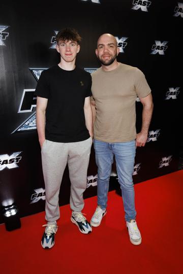 Aaron and Dave Tracy pictured at the Irish premiere screening of FAST X at Cineworld, Dublin ahead of its release in cinemas nationwide this Friday 19th May. Picture Andres Poveda