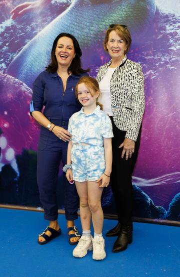 Triona McCarthy with daughter Minnie and her mum Margaret McCarthy pictured at the family premiere screening of Disney’s The Little Mermaid at the Odeon Point Village. Picture Andres Poveda