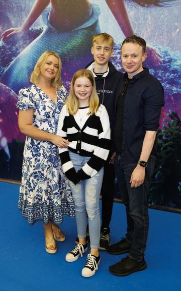 Helen and Steve Curran with Ella (12) and Conor (15) pictured at the family premiere screening of Disney’s The Little Mermaid at the Odeon Point Village. Picture Andres Poveda