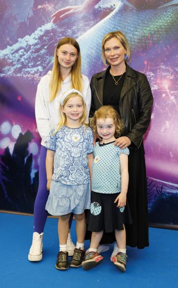 Hannah ni Eineachein with Lisa (12), Saara (6) and Nora (4) from Stilorgan pictured at the family premiere screening of Disney’s The Little Mermaid at the Odeon Point Village. Picture Andres Poveda