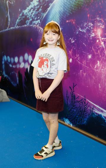 Lily Mae Cox (9) pictured at the family premiere screening of Disney’s The Little Mermaid at the Odeon Point Village. Picture Andres Poveda