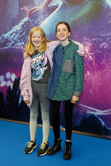 Nina Woods and Arwen McMahon pictured at the family premiere screening of Disney’s The Little Mermaid at the Odeon Point Village. Picture Andres Poveda