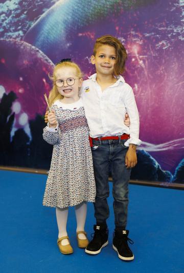 Matlilta Trehy (5) Oakley Britton Klien (5) pictured at the family premiere screening of Disney’s The Little Mermaid at the Odeon Point Village. Picture Andres Poveda