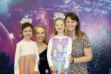 Rosie (5) and Celina Shanley with Lauren (5) and Lisa Silver from Leopardstown pictured at the family premiere screening of Disney’s The Little Mermaid at the Odeon Point Village. Picture Andres Poveda