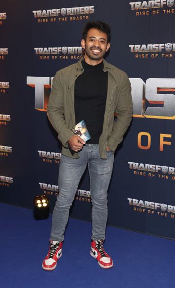 Anish Pereira pictured at the Irish Premiere screening of Transformers Rise of the Beasts at Cineworld ,Dublin.
Picture Brian McEvoy