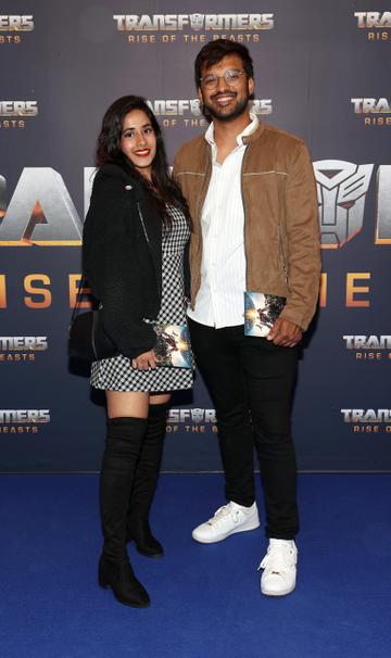 Somya Jain and Dhruv Gupta pictured at the Irish Premiere screening of Transformers Rise of the Beasts at Cineworld ,Dublin.
Picture Brian McEvoy