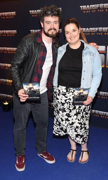 Senan Reilly and Katie Downes pictured at the Irish Premiere screening of Transformers Rise of the Beasts at Cineworld ,Dublin.
Picture Brian McEvoy