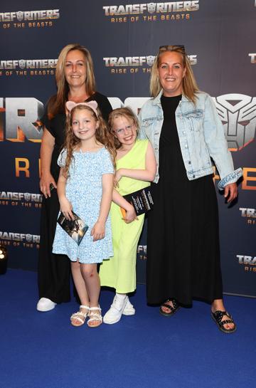 Leon Mulreaney,Riley Mulreaney Millie Mulreaney and Andrea Mulreaney pictured at the Irish Premiere screening of Transformers Rise of the Beasts at Cineworld ,Dublin.
Picture Brian McEvoy