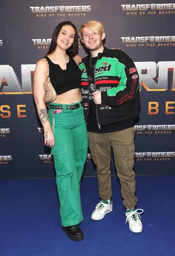 Sasha Williams and Dyla Garbutt pictured at the Irish Premiere screening of Transformers Rise of the Beasts at Cineworld ,Dublin.
Picture Brian McEvoy