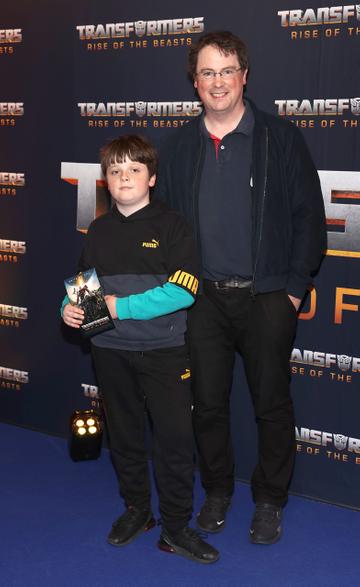Elliot Begley and Kevin Begley pictured at the Irish Premiere screening of Transformers Rise of the Beasts at Cineworld ,Dublin.
Picture Brian McEvoy