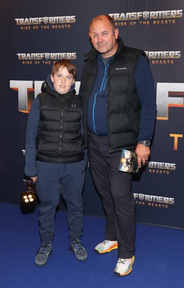 Scott O'Neill and Alex O'Neill pictured at the Irish Premiere screening of Transformers Rise of the Beasts at Cineworld ,Dublin.
Picture Brian McEvoy