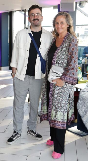 Patrick Kavanagh and Debbie O'Donnell pictured at the summer party of the season at Hyde rooftop club bar, just off Grafton Street. Top Irish actors, presenters, influencers and more celebrated the newly completed rooftop space and all praised the stylish and much-needed new large rooftop bar addition to Dublin. Rooftop lovers can now enjoy the space for everything from weekend brunch with pals to dancing with cocktails to Dublin’s coolest DJs. Photograph: Leon Farrell / Photocall Ireland