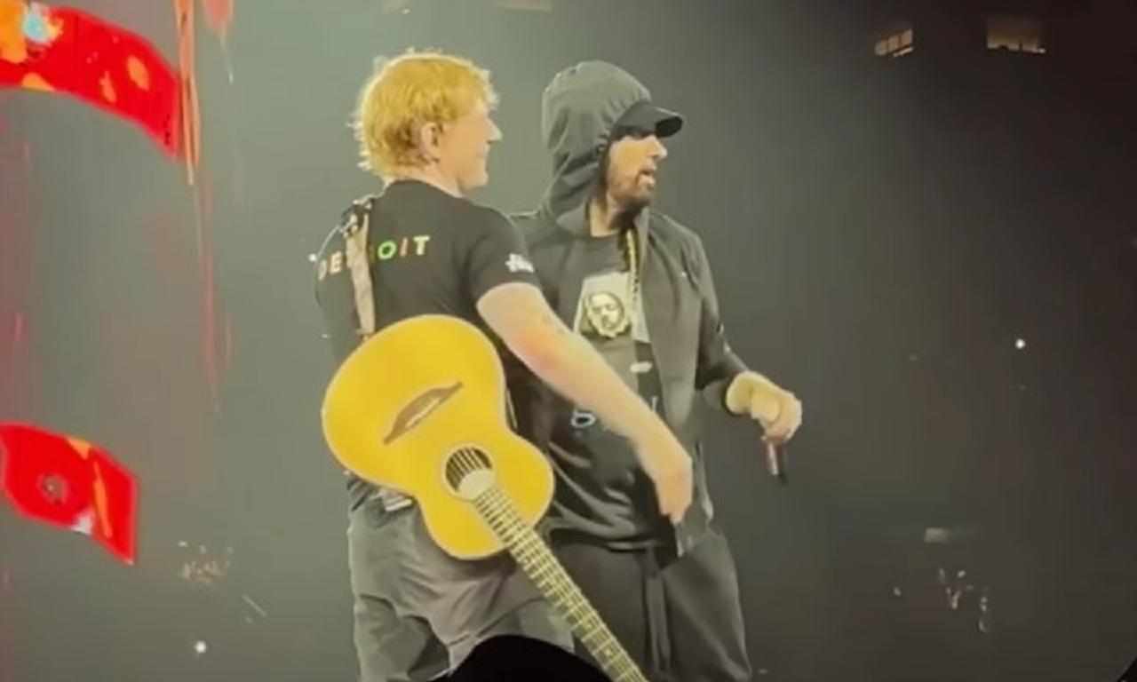 Eminem made a surprise appearance with Ed Sheeran in Detroit for 'Stan ...