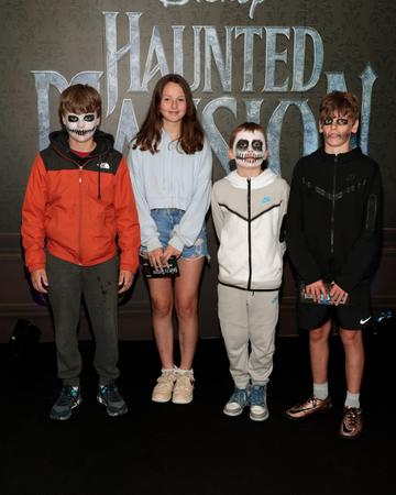 Vann Clarke,Eoin Coughlin,Milo McGuiness and Kirsty Graham at the special preview screening of Disney's Haunted Mansion at the Lighthouse Cinema,Dublin,
Picture Brian McEvoy