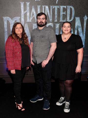 Carol McHugh,Ciaran McHugh and Sarah McHugh at the special preview screening of Disney's Haunted Mansion at the Lighthouse Cinema,Dublin,
Picture Brian McEvoy