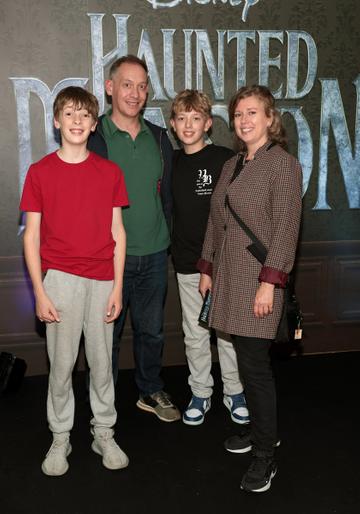 Lesley Conroy,Ronan Tighe,Tomas Conroy Roche and Stuart Roche  at the special preview screening of Disney's Haunted Mansion at the Lighthouse Cinema,Dublin,
Picture Brian McEvoy