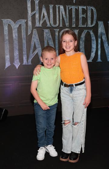 Sammi Doyle and Ollie Doyle at the special preview screening of Disney's Haunted Mansion at the Lighthouse Cinema,Dublin,
Picture Brian McEvoy