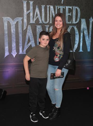 Sean Fagan and Joanna Kelly at the special preview screening of Disney's Haunted Mansion at the Lighthouse Cinema,Dublin,
Picture Brian McEvoy