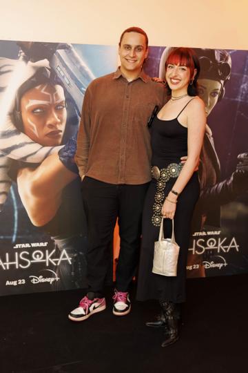 Ben O'Neill and Lucy Kavanagh pictured at the special fan event screening of “Star Wars: Ahsoka” at the Light House Cinema Dublin. Streaming exclusively on Disney+ from August 23.  Picture Andres Poveda