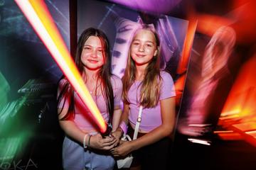 Sophia O'connor and Heidi Graham pictured at the special fan event screening of “Star Wars: Ahsoka” at the Light House Cinema Dublin. Streaming exclusively on Disney+ from August 23.  Picture Andres Poveda