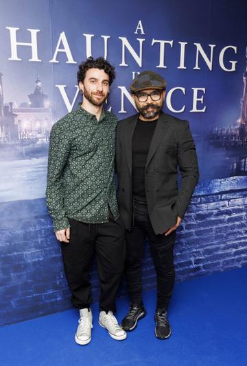 Francesco Singariello and  Arthuro Muniz pictured at a special preview screening of A Haunting in Venice at the Light House Cinema Dublin. Picture Andres Poveda