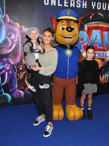 Nikki Whelan with children Sonny and Pippa at the special preview screening of Paw Patrol :The Mighty Movie at the Odeon Cinema in Point Square, Dublin.
Picture Brian McEvoy
