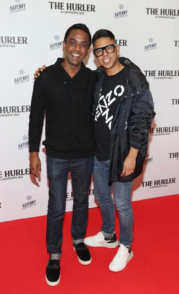 Clint Drieberg and Marco Espinozk pictured at the premiere of The Hurler: A Campions Tale at the Odeon Cinema in Point Square,Dublin.
Picture Brian McEvoy