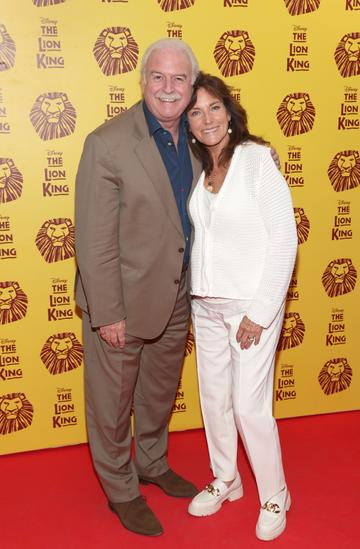Marty Whelan and his wife Maria  pictured at the opening night of Disney's The Lion King musical at the Bord Gais Energy Theatre,Dublin.
Picture Brian McEvoy