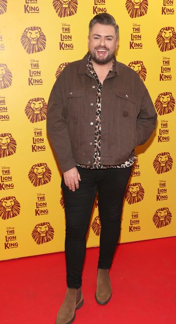 James Patrice Butler pictured at the opening night of Disney's The Lion King musical at the Bord Gais Energy Theatre,Dublin.
Picture Brian McEvoy