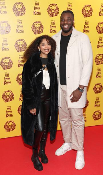 Mona Lxsa and  IK3 pictured at the opening night of Disney's The Lion King musical at the Bord Gais Energy Theatre,Dublin.
Picture Brian McEvoy