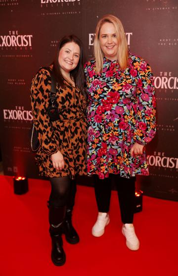 Bronagh Harding and Amada Brown pictured at a special preview screening of THE EXORCIST: BELIEVER at The Stella Cinema, Ranelagh ahead of its release in cinemas nationwide this Friday October 6th. Picture Andres Poveda