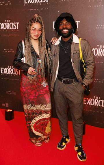 Whitney Catamo and Fabu D pictured at a special preview screening of THE EXORCIST: BELIEVER at The Stella Cinema, Ranelagh ahead of its release in cinemas nationwide this Friday October 6th. Picture Andres Poveda