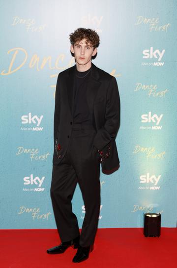 Irish Actor Fionn O'Shea attended tonight's screening of Sky Original film, Dance First in Thomas Prior Hall, Ballsbridge. Wearing an outfit by Irish Designer Simone Rocha. Based on Irish playwright Samuel Beckett, Dance First follows the extraordinary life of the literary icon through the lens of his triumphs and mistakes as well as through his fraught relationships throughout his life. The film, directed by James Marsh and starring Gabriel Byrne, Fionn O’Shea and Aidan Gillen, launches in select Irish cinemas on November 3, ahead of its release on Sky Cinema this December.-photo Kieran Harnett