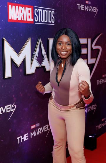 Tessy Ehiguese pictured at the Irish Premiere screening of Marvel Studios The Marvels at Cineworld Dublin. In cinemas this Friday. Picture Andres Poveda