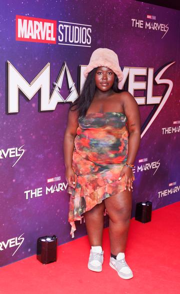 Ashley Chadamoyo pictured at the Irish Premiere screening of Marvel Studios The Marvels at Cineworld Dublin. In cinemas this Friday. Picture Andres Poveda