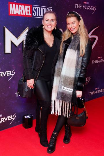 Caitriona O'Connor and Lilly Grant pictured at the Irish Premiere screening of Marvel Studios The Marvels at Cineworld Dublin. In cinemas this Friday. Picture Andres Poveda